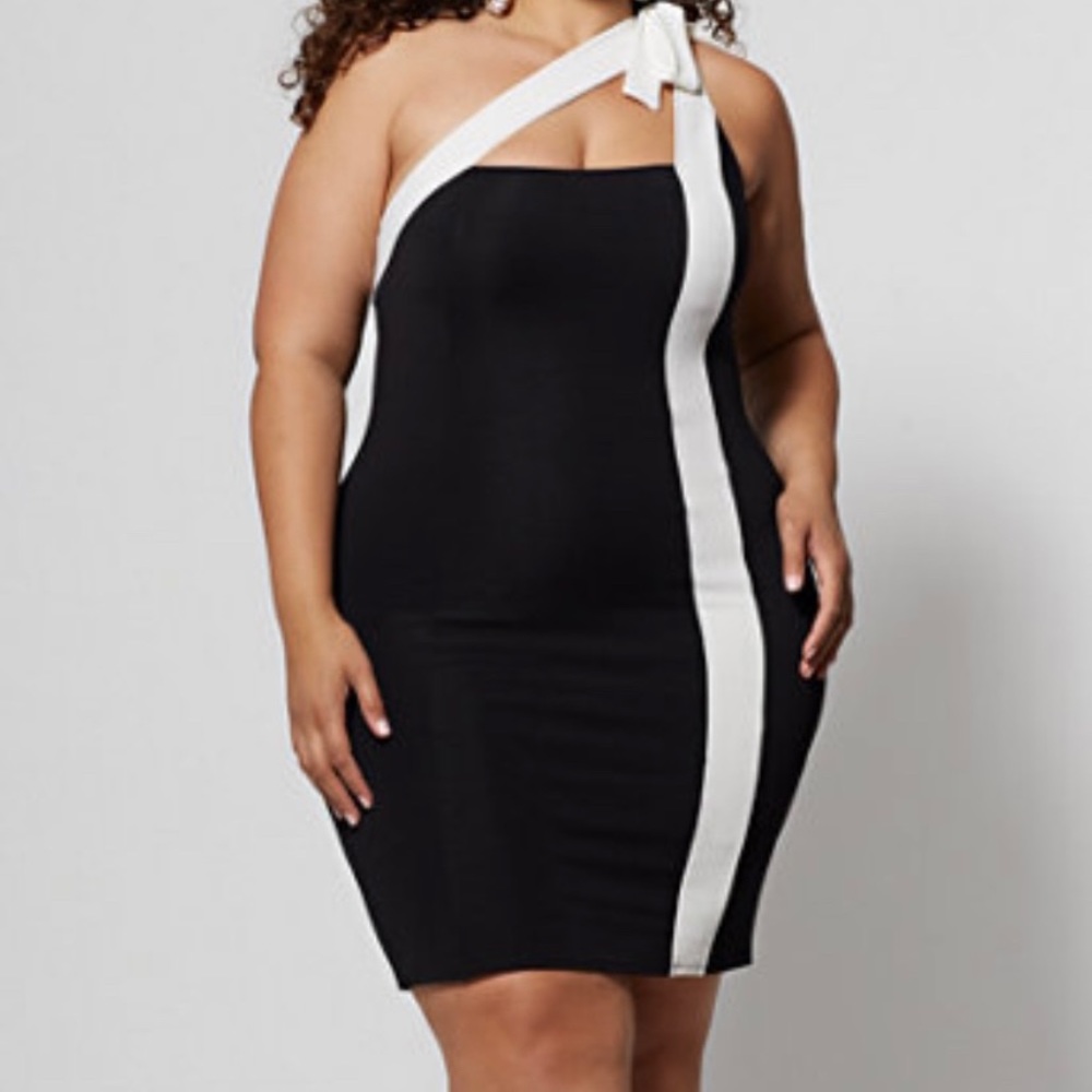 Nalani black and white bodycon dress